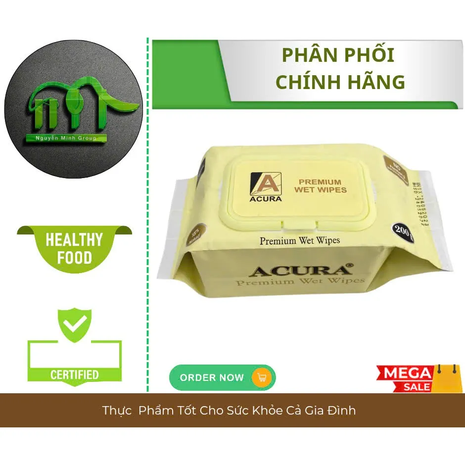 S-Khăn bịch giấy ướt ACURA VÀNG
