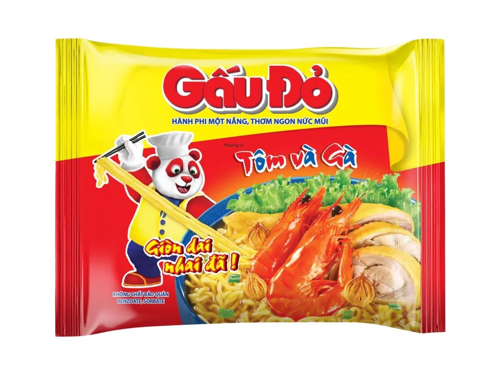 [FODMI017] Mì Gấu đỏ tôm và gà 63g-Niti